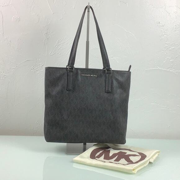 Michael Kors Morgan coated signature print Travel Tote zippered purse & dust bag - Picture 1 of 16